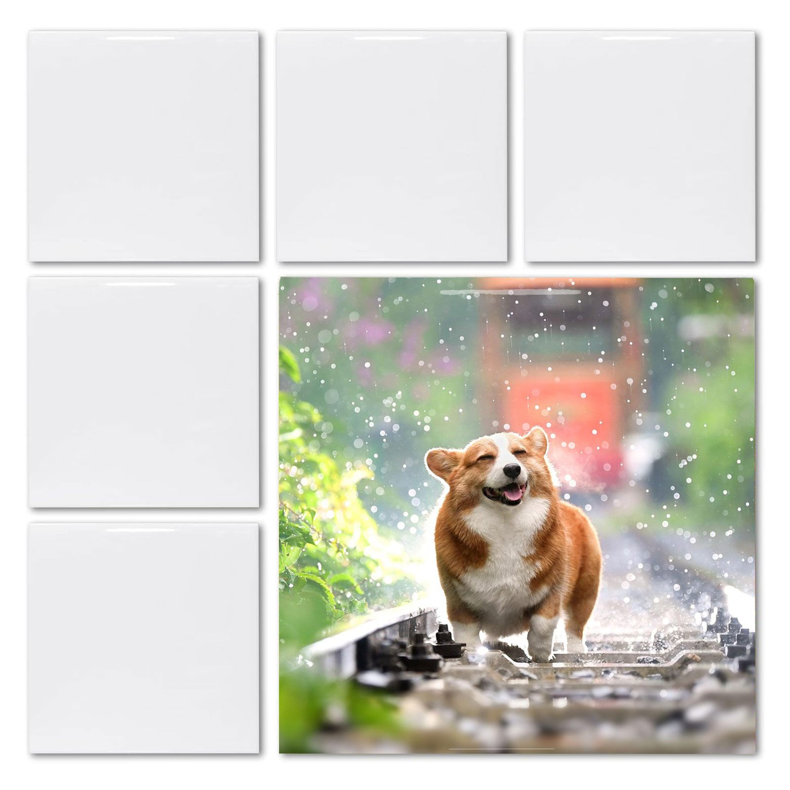 Ceramic Tile Blank - 20개 4.25인치 x 4.25인치 승화용 백색